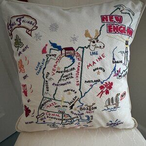 Swan Magic Vintage Embroided New England Pillow